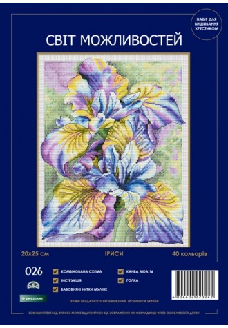 026 SM-N "Ирисы".Набор для вышивания крестиком.