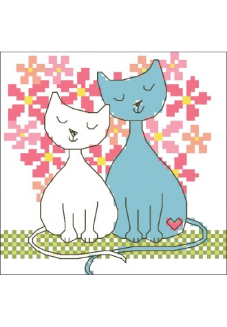 10.006 "Коты".Канва с рисунком и нитками.