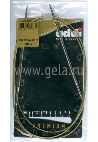 105-7/3.75-120 Спицы, круговые, супергладкие, никель, №3.75 , 120 см.