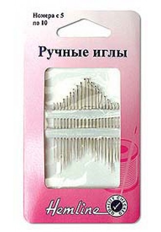 208.510 Иглы ручные с острым кончиком для шитья №5-10, 16 шт