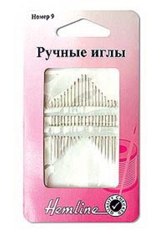 208.9 Иглы ручные с острым кончиком для шитья №9, 20 шт